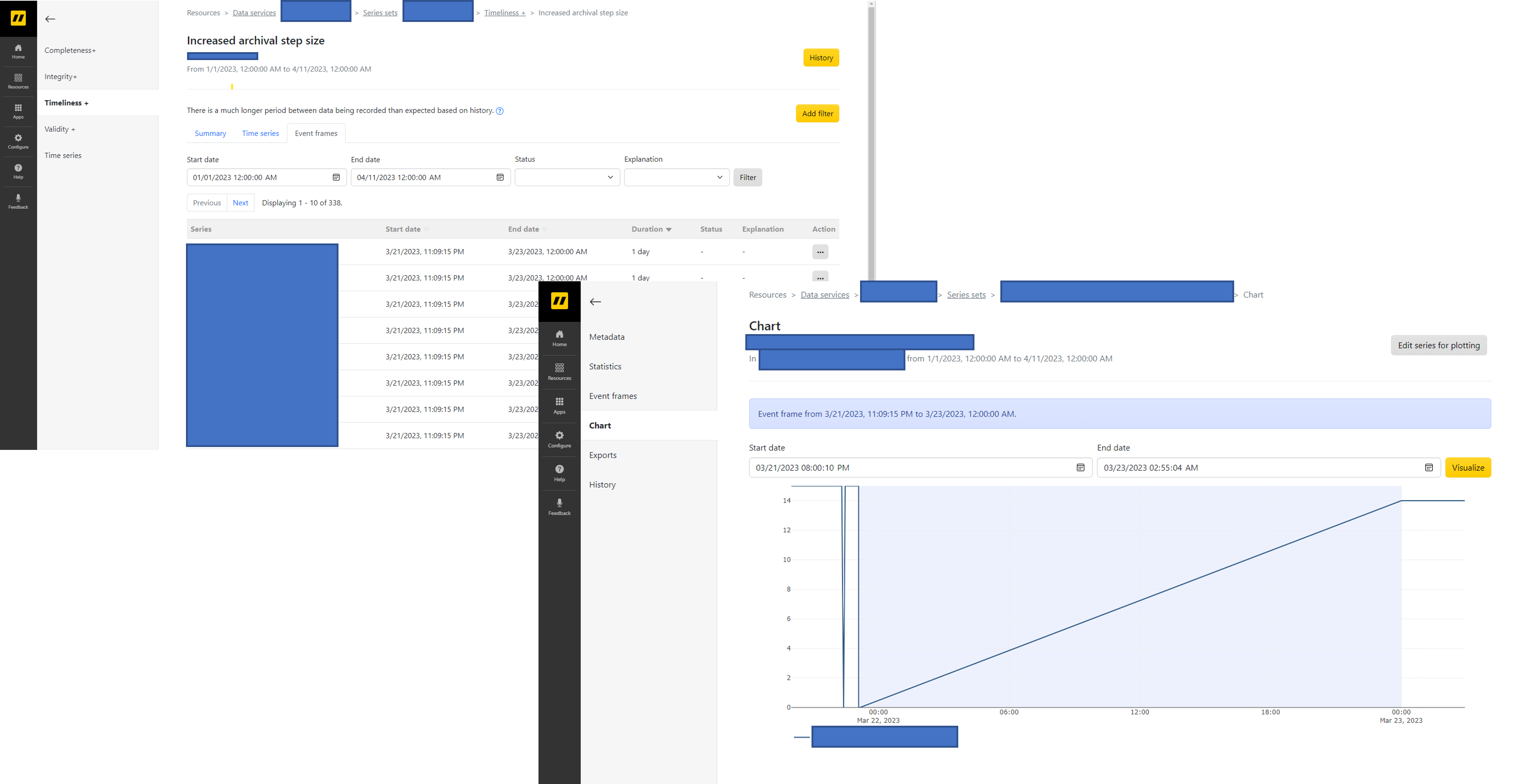 Event frame visualization