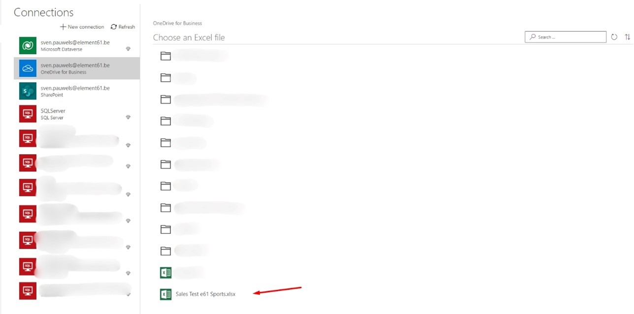 Enter data with Power Apps in Power BI OneDrive Folder