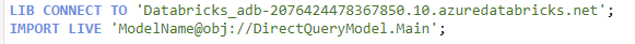SQL script - Getting started with Direct Query
