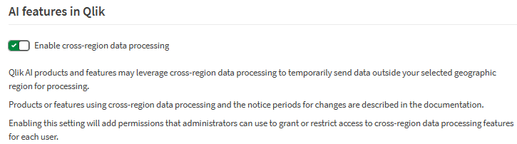 Screenshot 1: Enable cross-region data processing