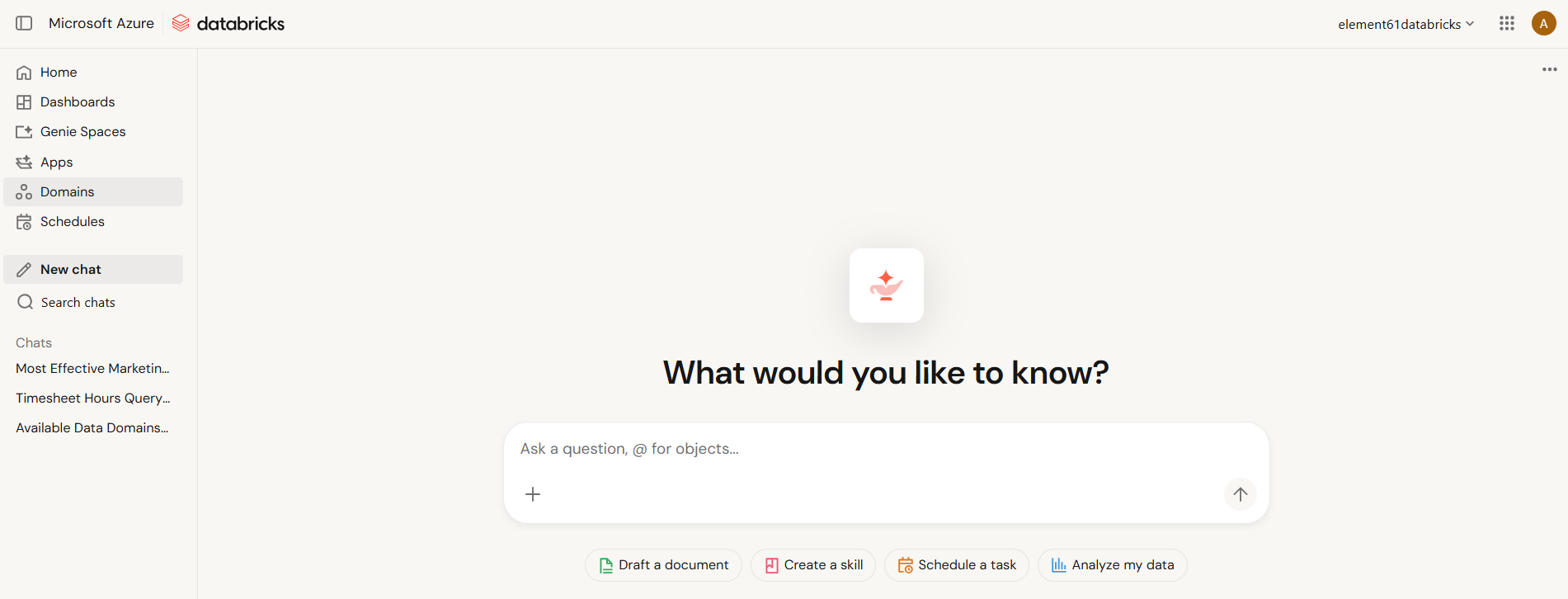 Figure 2 Genie Chat Ask questions about anything