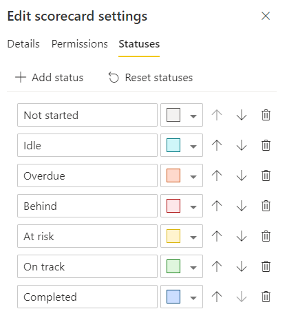 Manage statuses