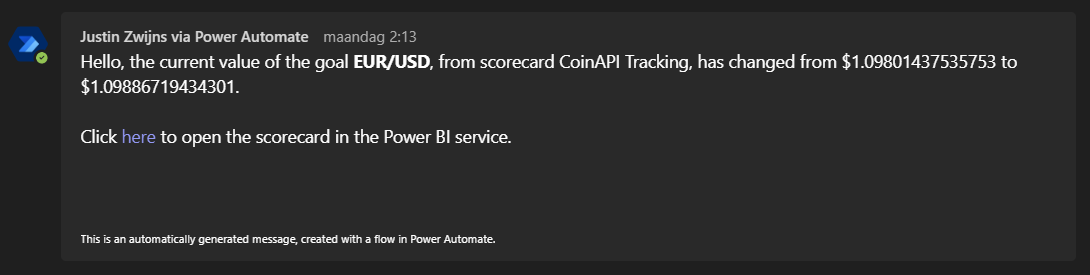 Power Automate Teams notification